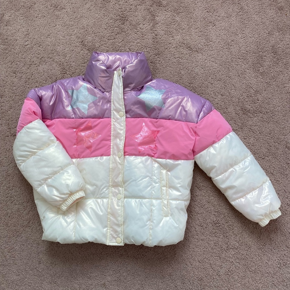 Girl’s BILLIEBLUSH PURPLE & IVORY PUFFER COAT Size 12